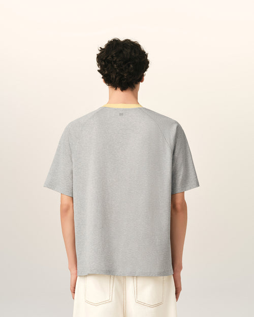 Grey Cotton Ami De Coeur T-Shirt - Man - 5 - AMI Paris - Ami Paris