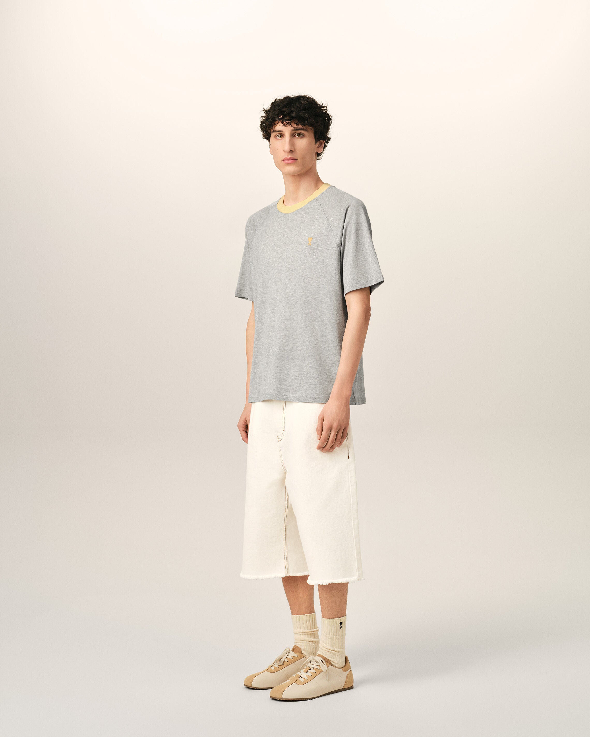 Grey Cotton Ami De Coeur T-Shirt - 6