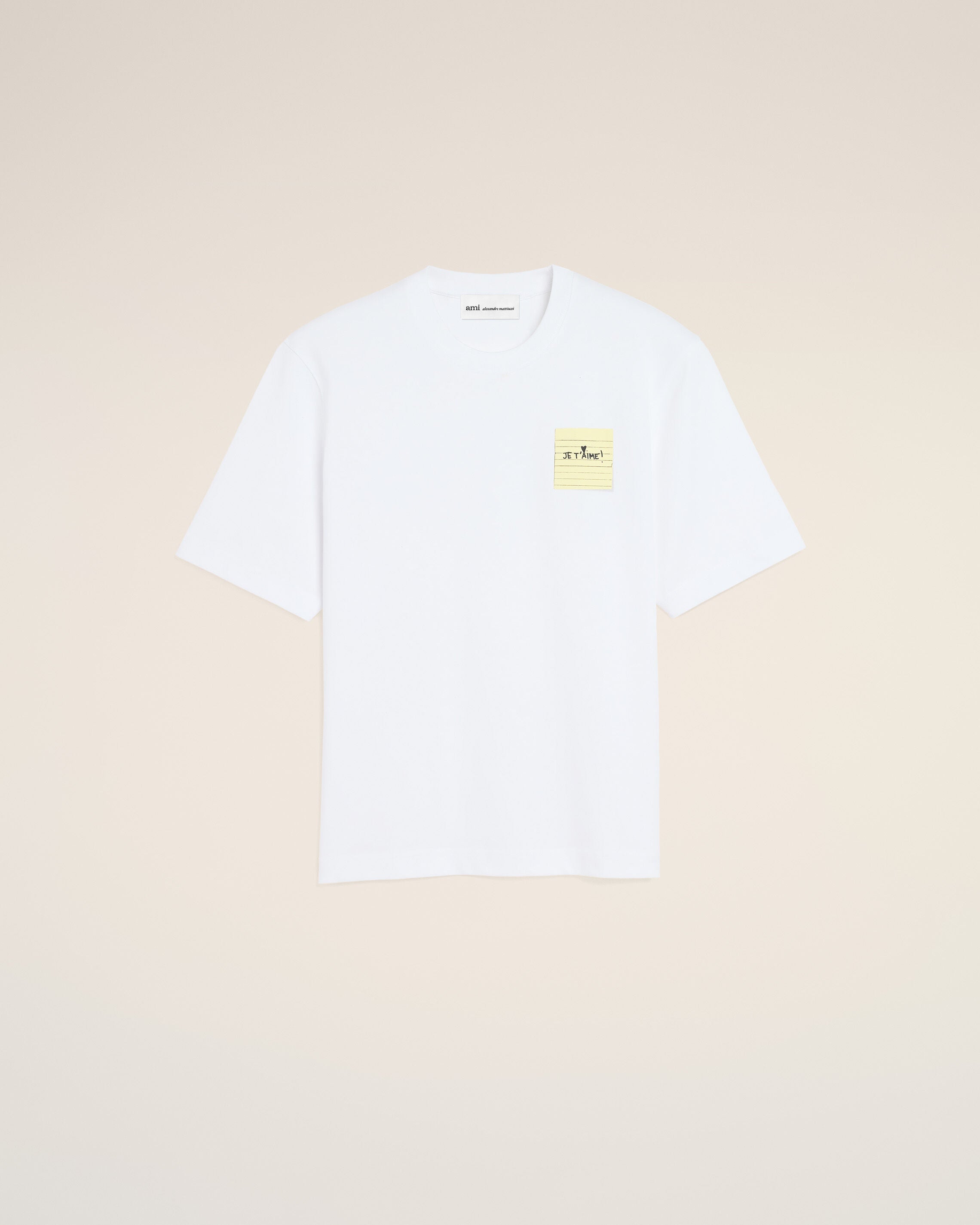 White Cotton Post It "Je T