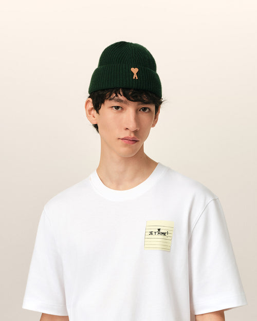 White Cotton Post It "Je T'Aime" T-Shirt - 1 - Ami Paris