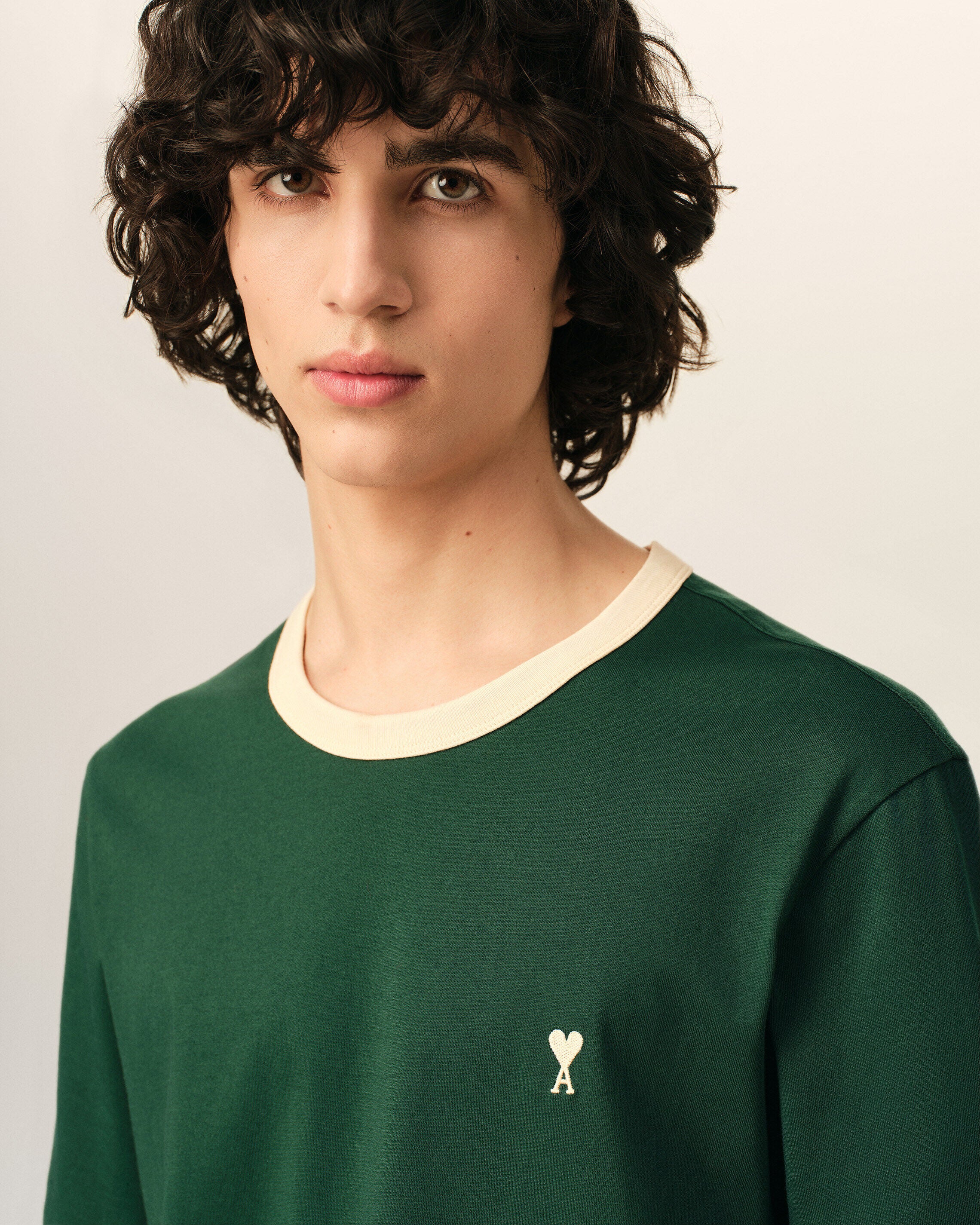 Green contrasted cotton t-shirt with Ami de Coeur - 4