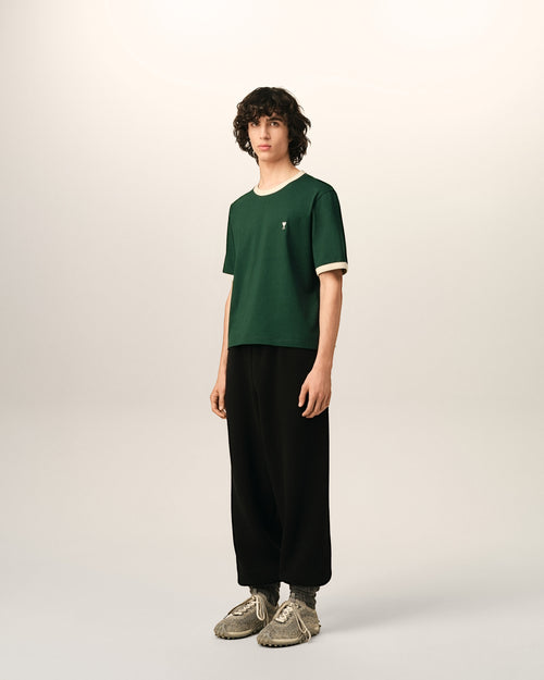 Green contrasted cotton t-shirt with Ami de Coeur - Man - 6 - AMI Paris - Ami Paris