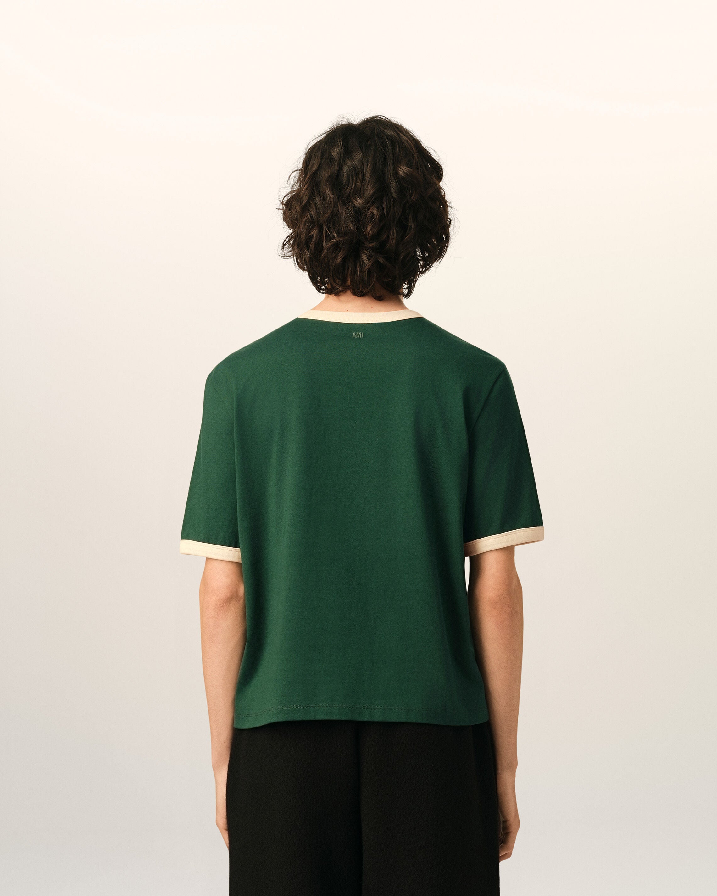Green contrasted cotton t-shirt with Ami de Coeur - 5