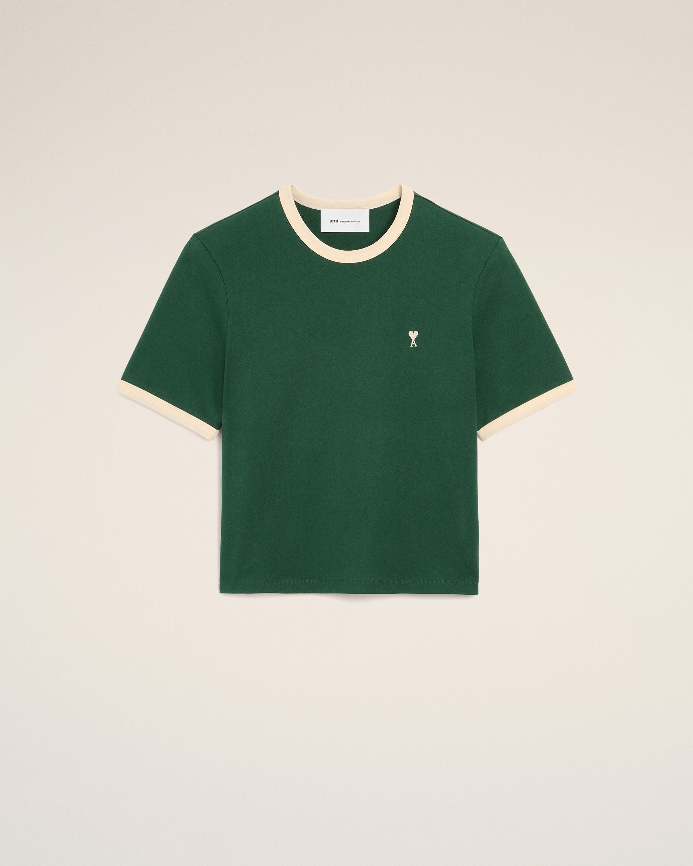 Green contrasted cotton t-shirt with Ami de Coeur - 1