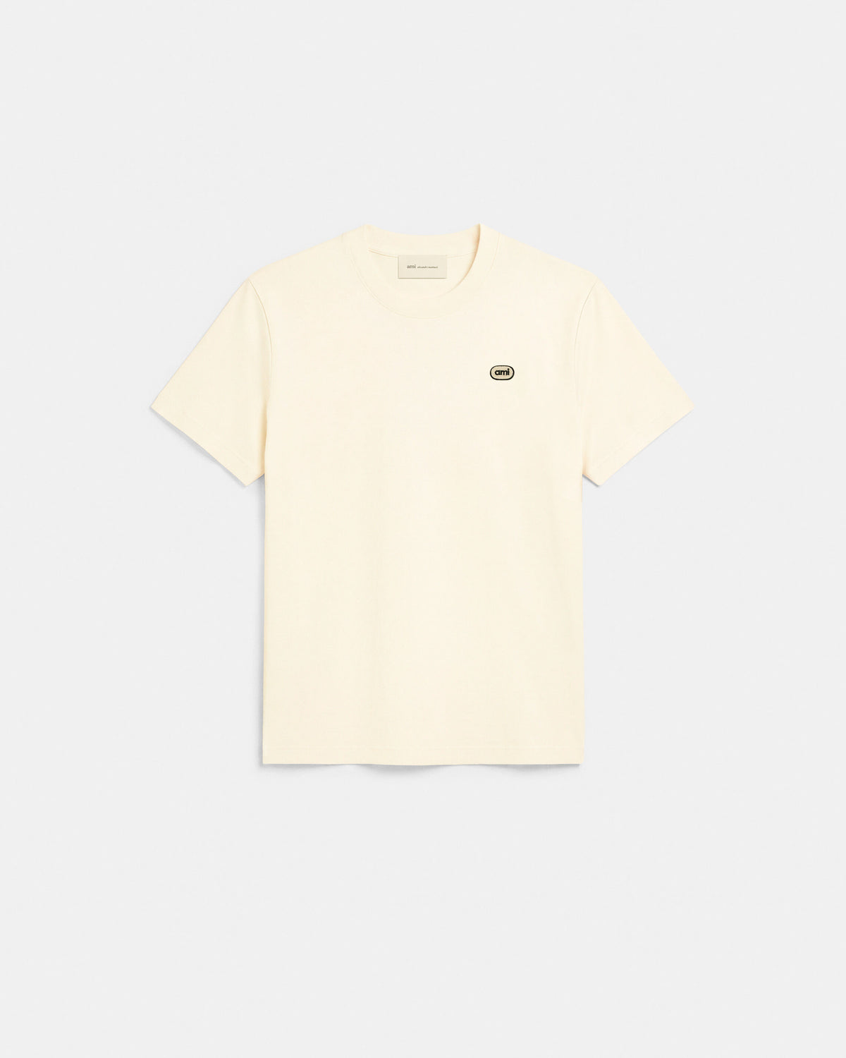 Camiseta blanca de algodón con parche Ami - 1