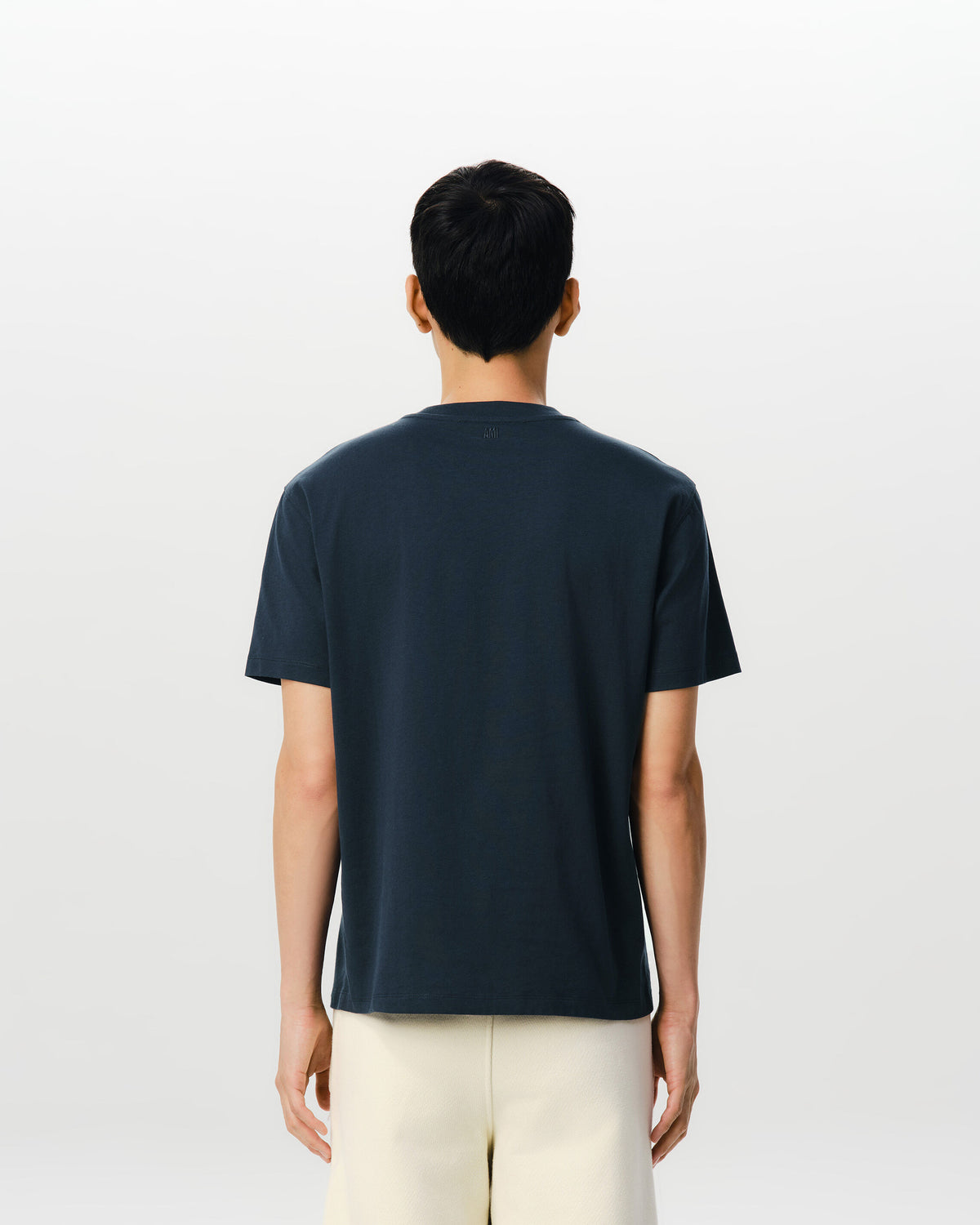 T-shirt bleu en coton patch Ami - 5