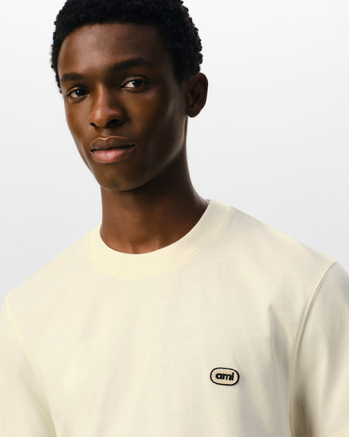 Camiseta blanca de algodón con parche Ami - Hombre - 4 - AMI Paris - Ami Paris