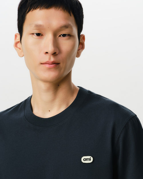T-shirt bleu en coton patch Ami - Homme - 4 - AMI Paris - Ami Paris