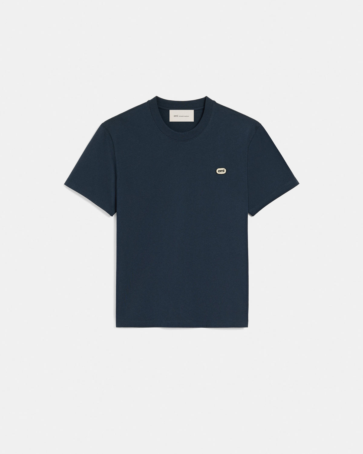 T-shirt bleu en coton patch Ami - 1