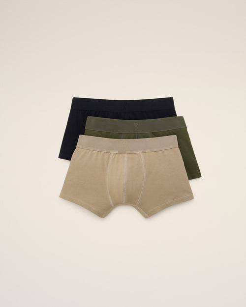 Grey Cotton Jersey Three Pack Boxers - 1 - Ami Paris