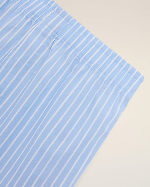 Blue Cotton Stripes Short - Man - 2 - AMI Paris - Ami Paris