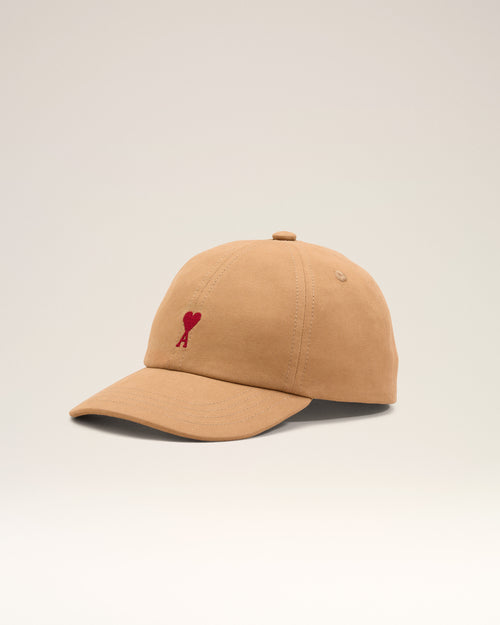 Brown cotton cap with Ami de Coeur - 1 - Ami Paris