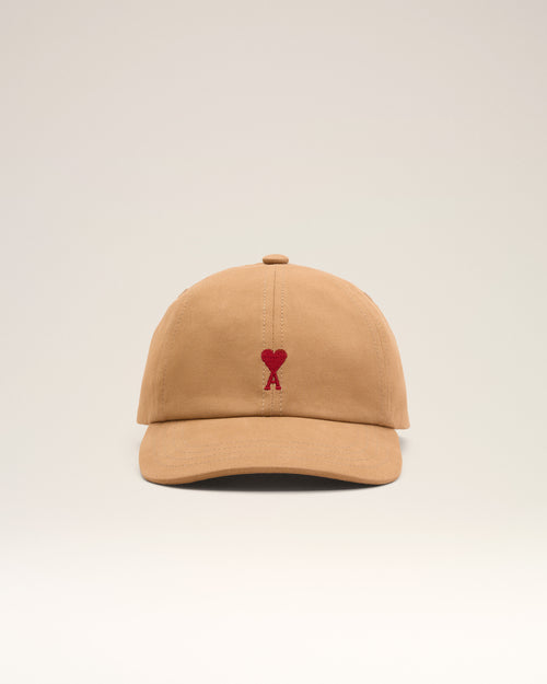 Brown cotton cap with Ami de Coeur - Woman - 8 - AMI Paris - Ami Paris