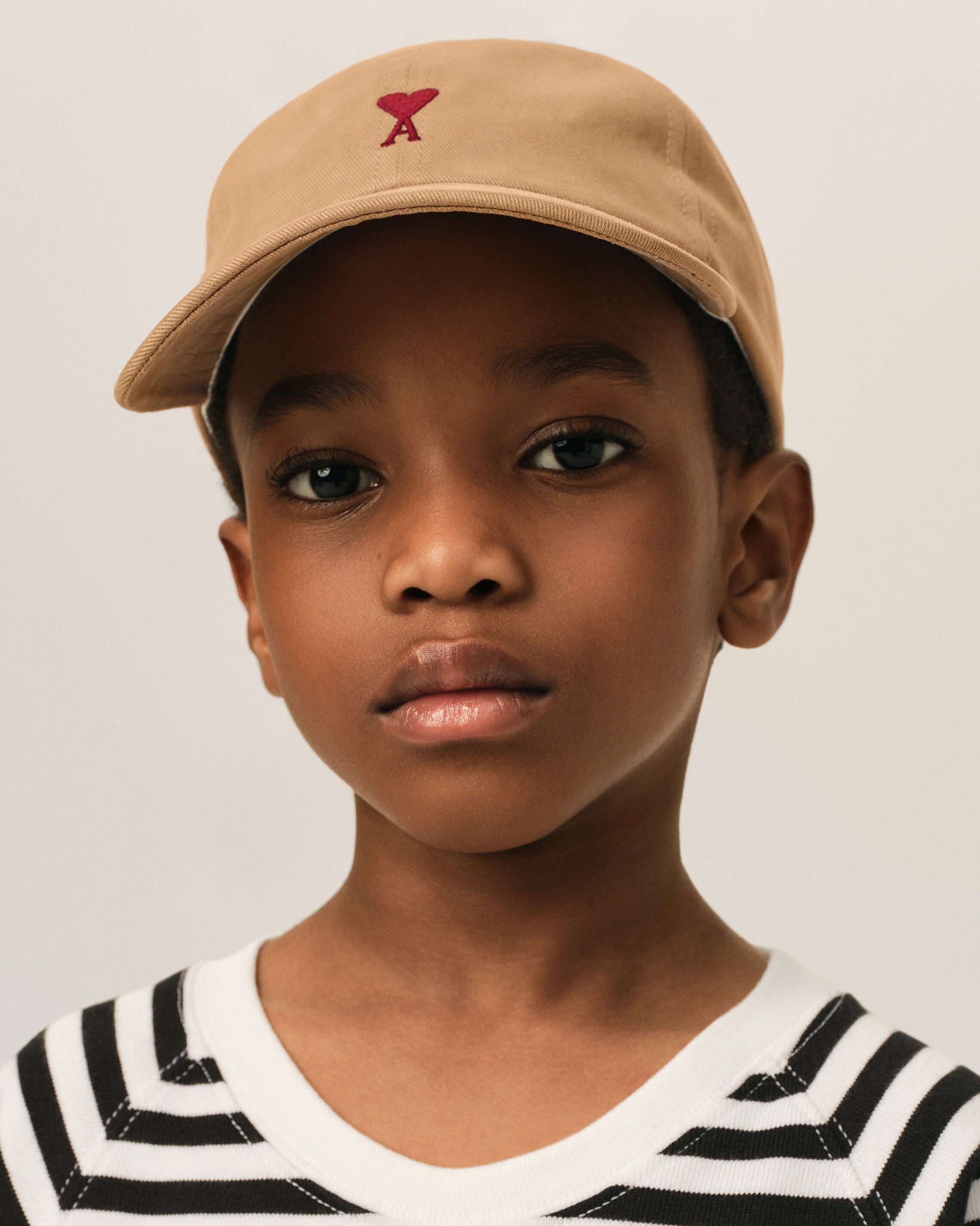 Brown cotton cap with Ami de Coeur - 2