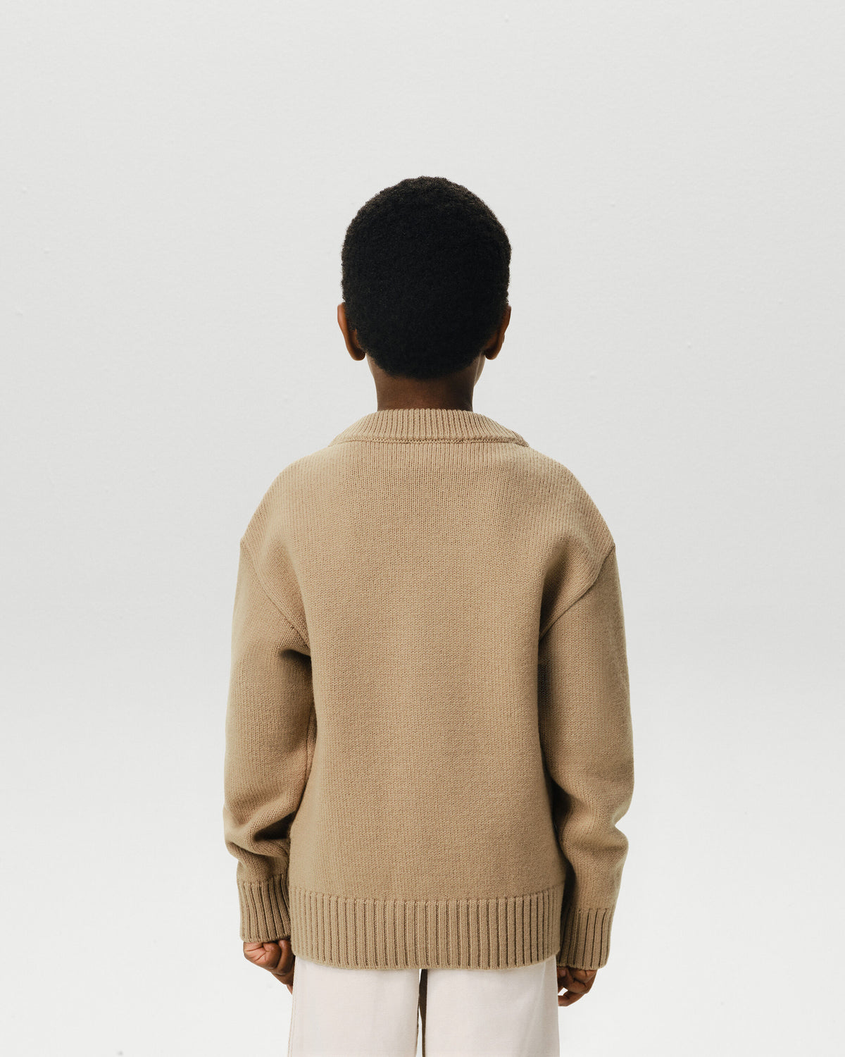Beige wool cardigan with Ami de Coeur patch - 4