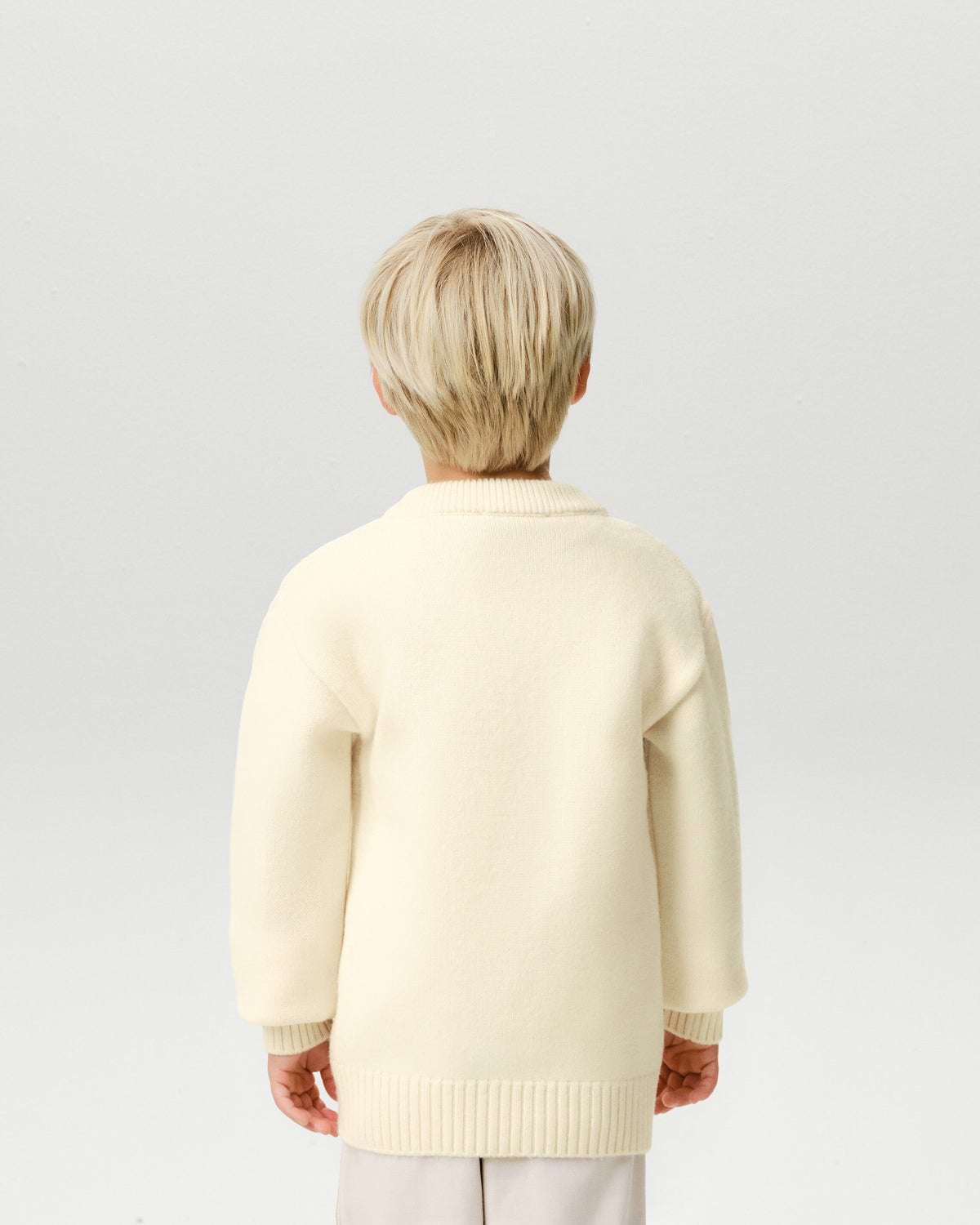 White wool cardigan with Ami de Coeur patch - 3