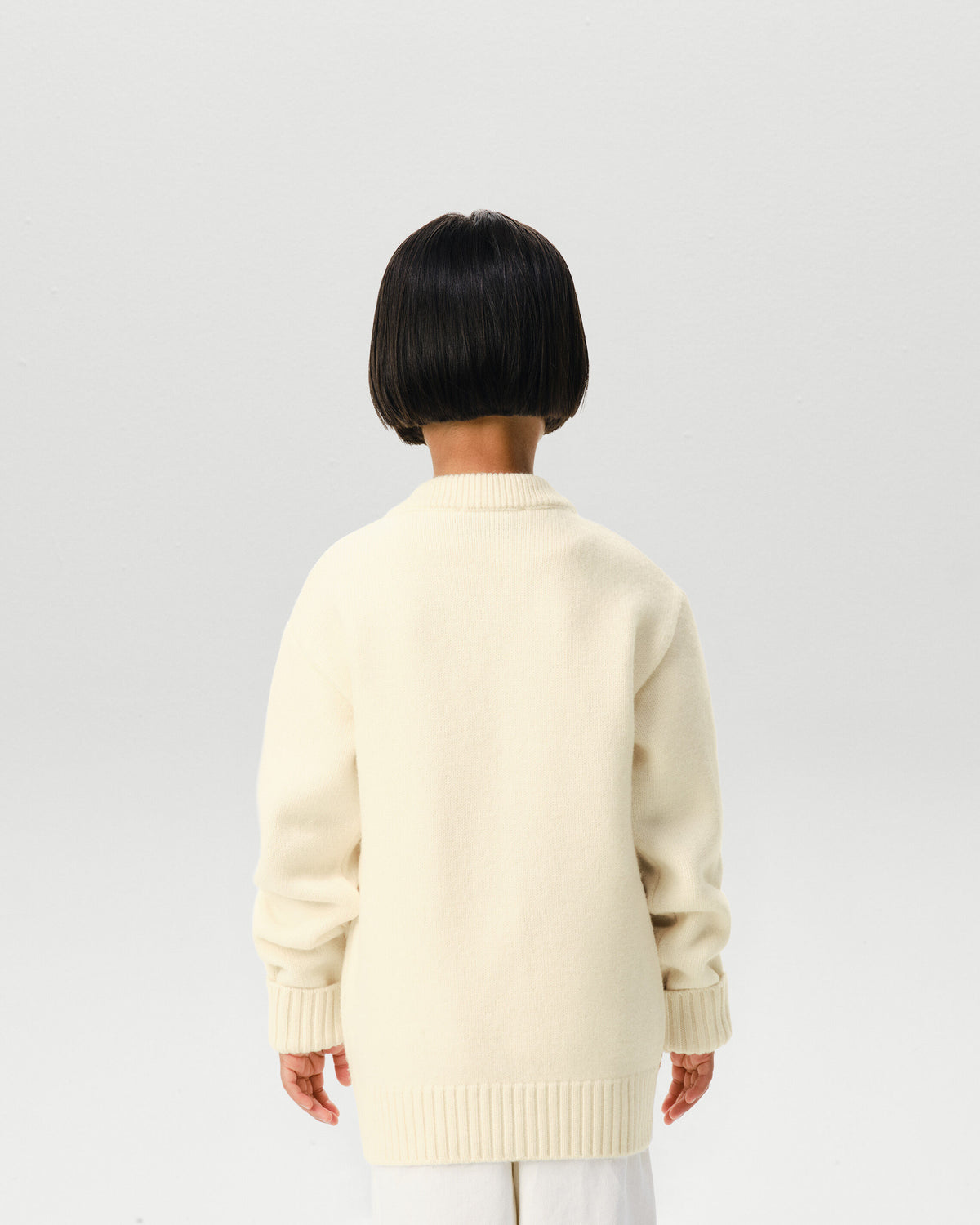 White wool cardigan with Ami de Coeur patch - 7