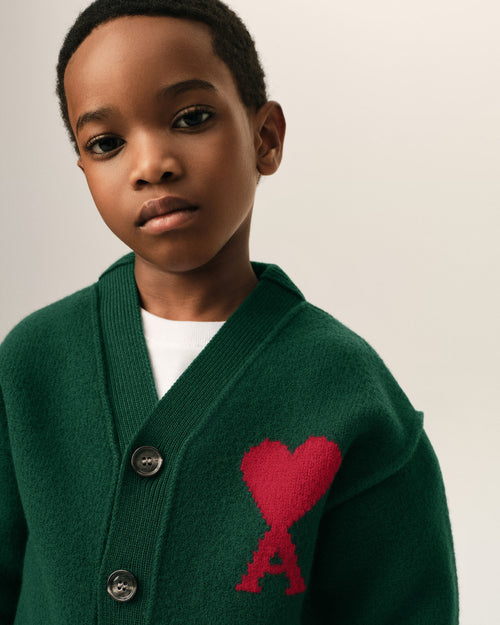 Cardigan vert en laine Ami de Coeur - Homme - 3 - AMI Paris - Ami Paris