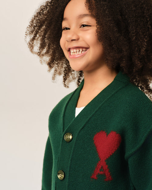Cardigan vert en laine Ami de Coeur - Femme - 7 - AMI Paris - Ami Paris