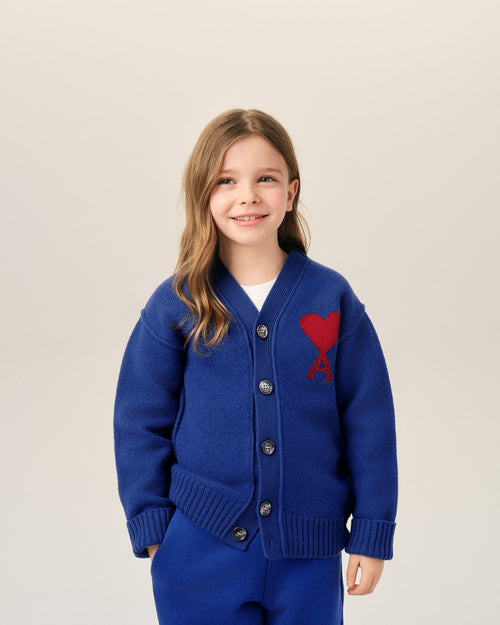 Cardigan bleu en laine Ami de Coeur - Femme - 6 - AMI Paris - Ami Paris