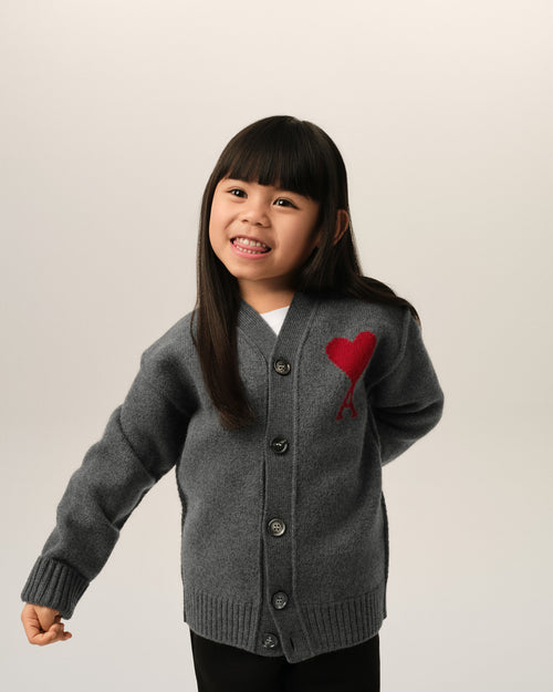 Cardigan gris en laine Ami de Coeur - Femme - 6 - AMI Paris - Ami Paris