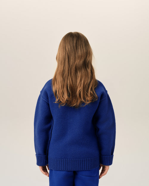 Cardigan bleu en laine Ami de Coeur - Femme - 8 - AMI Paris - Ami Paris