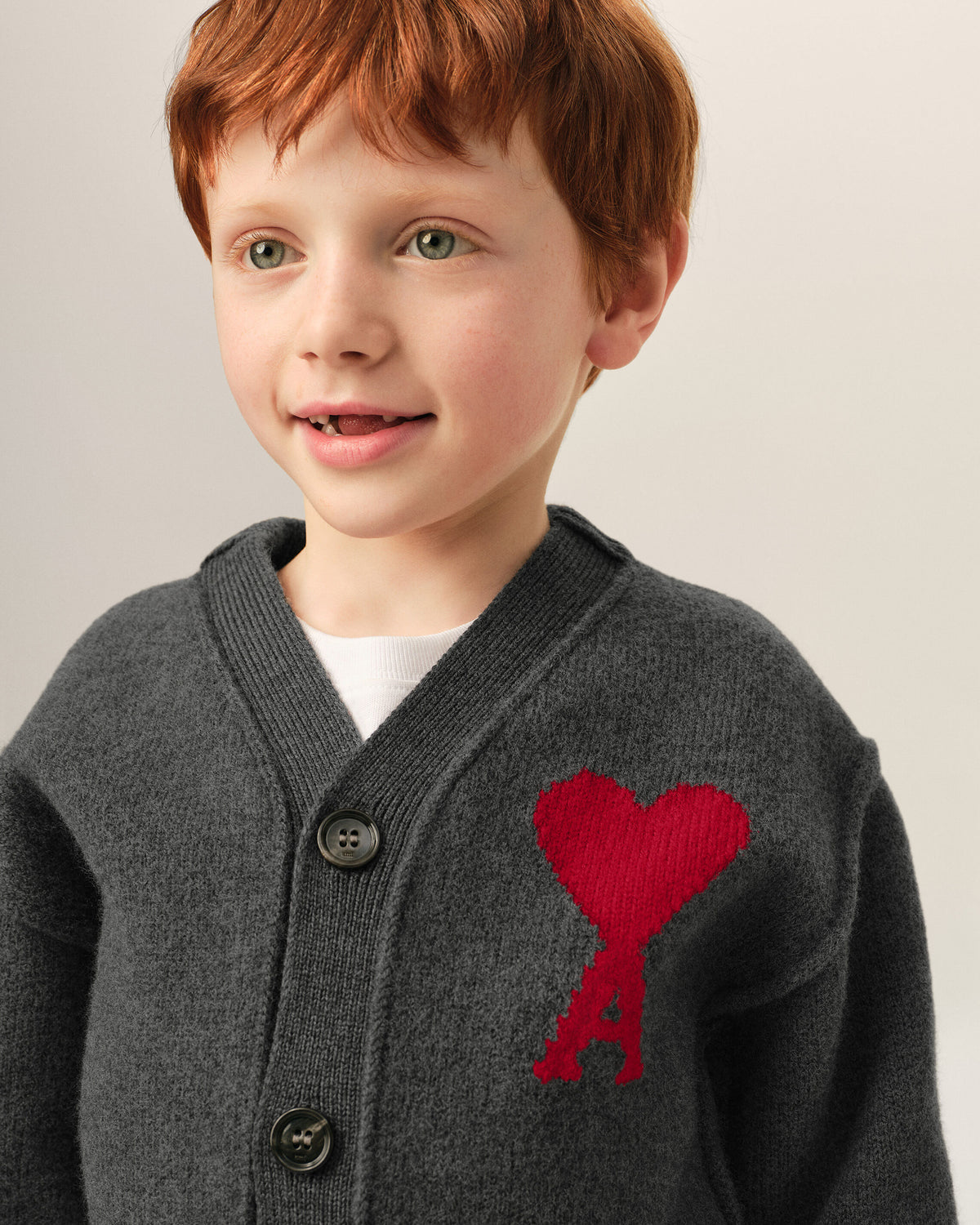Cardigan gris en laine Ami de Coeur - 3