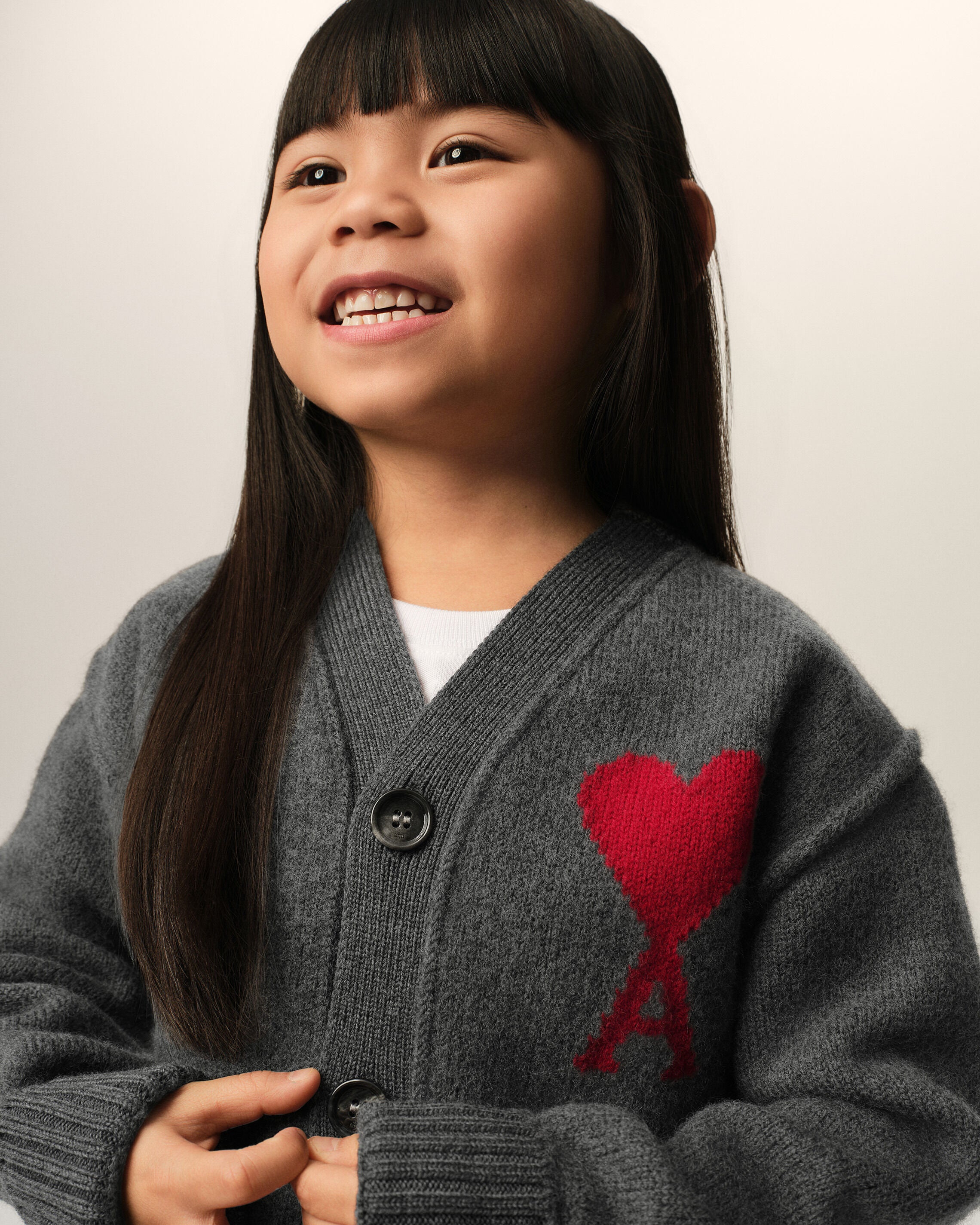 Cardigan gris en laine Ami de Coeur - 7