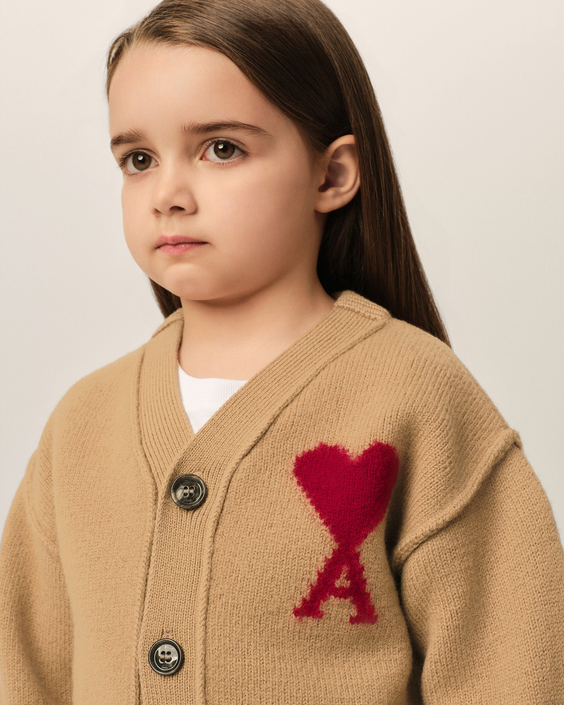 Cardigan marron en laine Ami de Coeur - 7