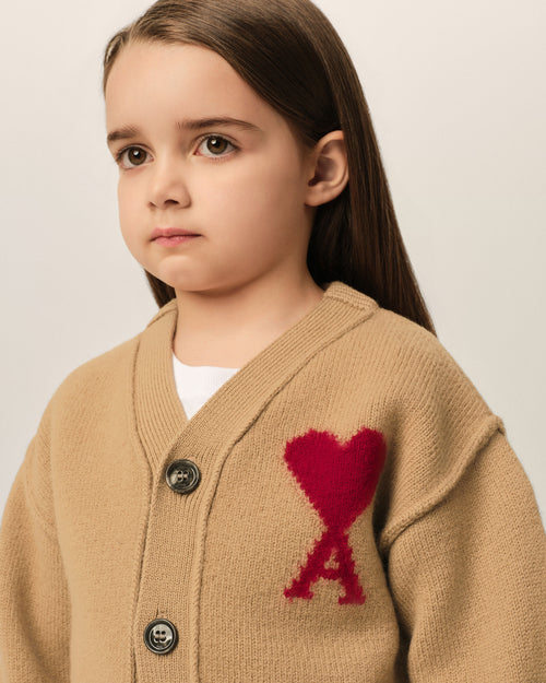 Cardigan marron en laine Ami de Coeur - Femme - 7 - AMI Paris - Ami Paris