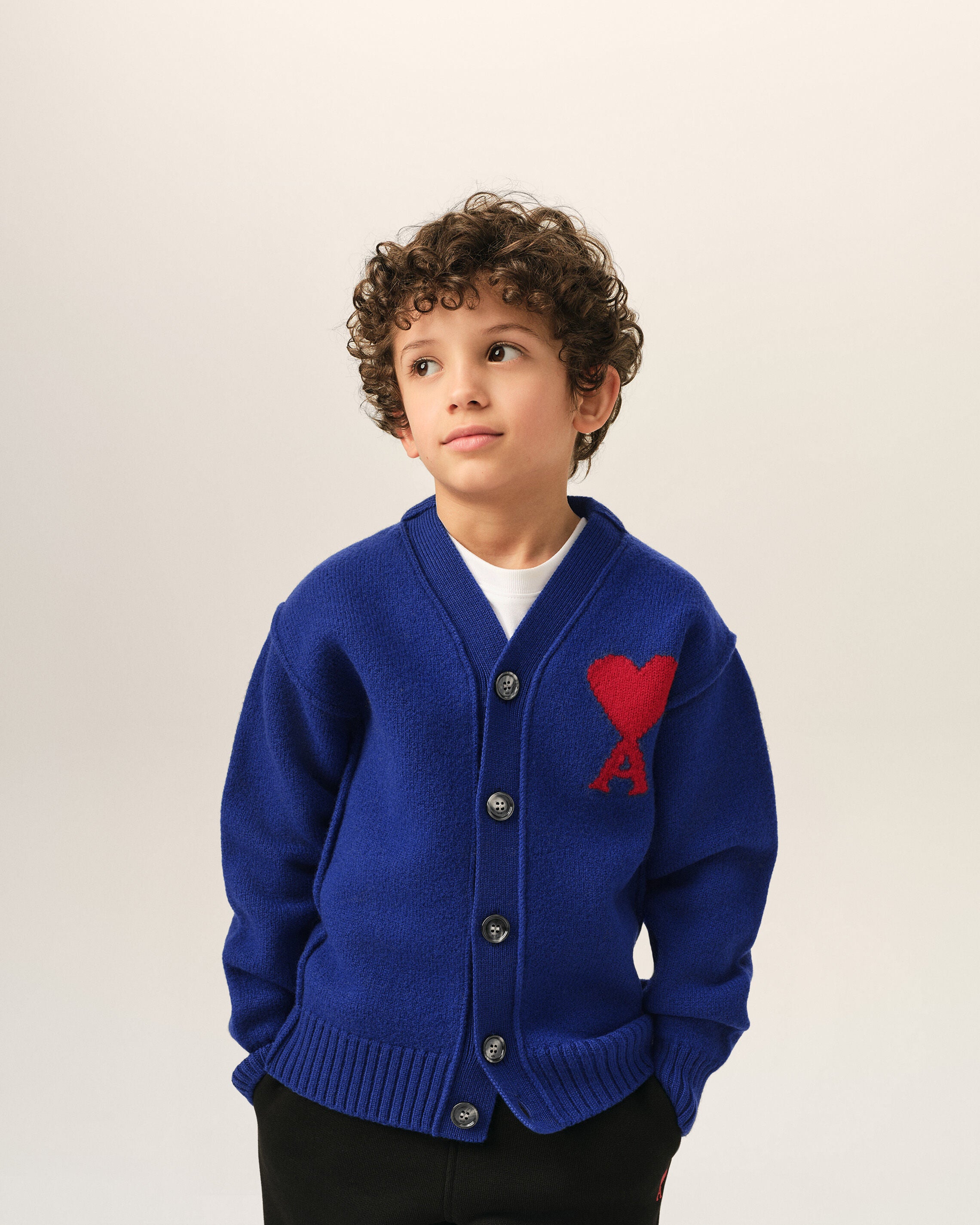 Cardigan bleu en laine Ami de Coeur - 2