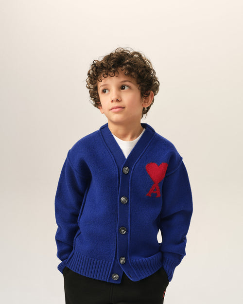 Cardigan bleu en laine Ami de Coeur - Homme - 2 - AMI Paris - Ami Paris