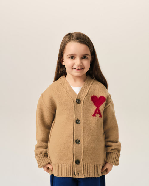 Cardigan marron en laine Ami de Coeur - Femme - 6 - AMI Paris - Ami Paris