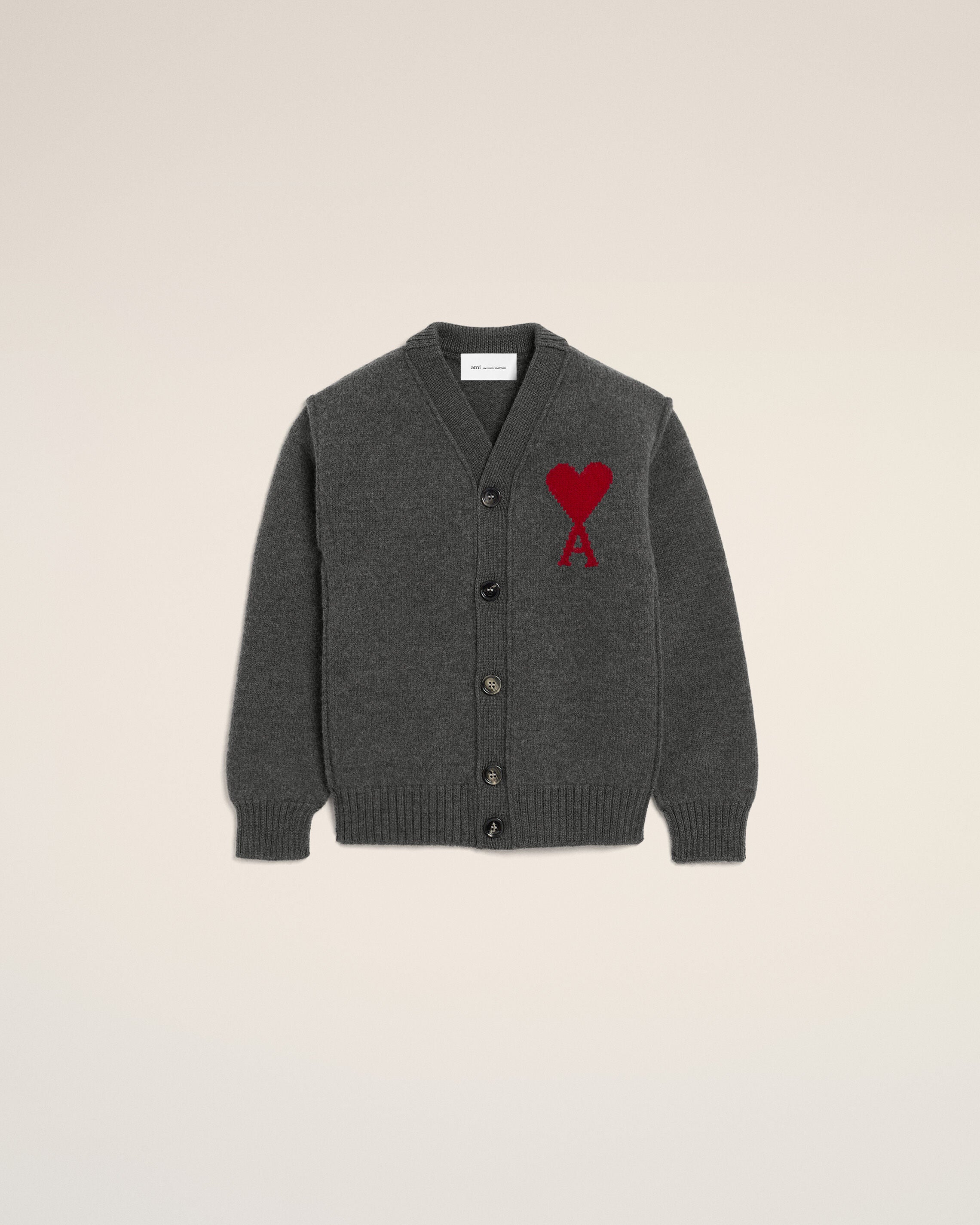 Cardigan gris en laine Ami de Coeur - 1