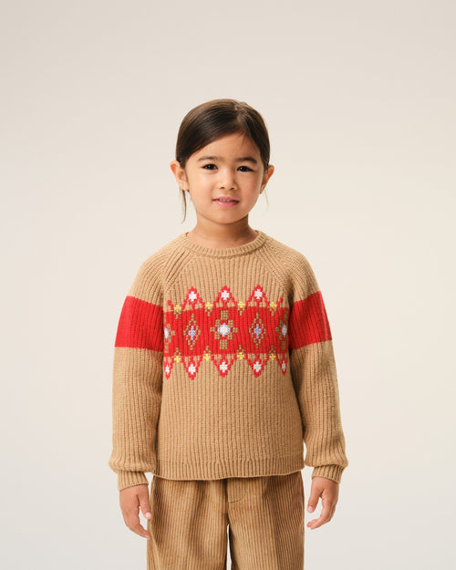 Brown Wool Round Collar Cross Stitch - 3 - Ami Paris