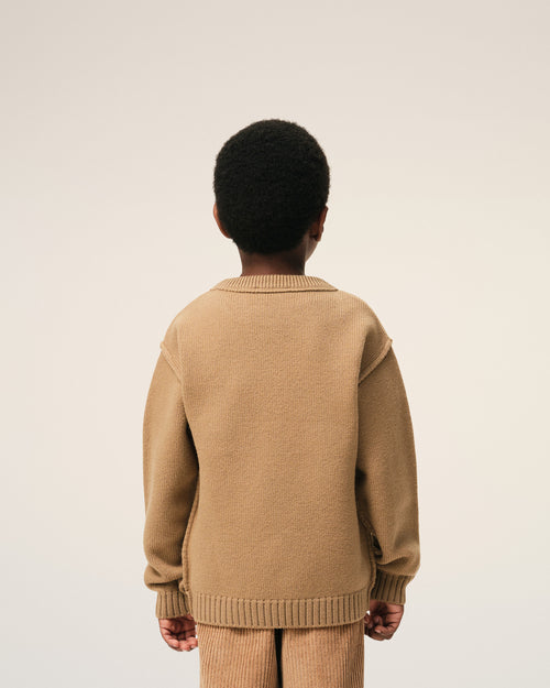 Brown Wool Ami De Coeur Crewneck Sweater - Man - 6 - AMI Paris - Ami Paris