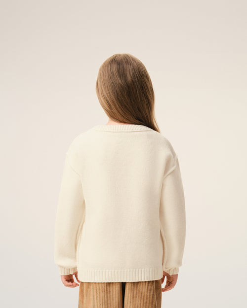 Pull Blanc Col Rond Ami De Coeur En Laine - Homme - 7 - AMI Paris - Ami Paris