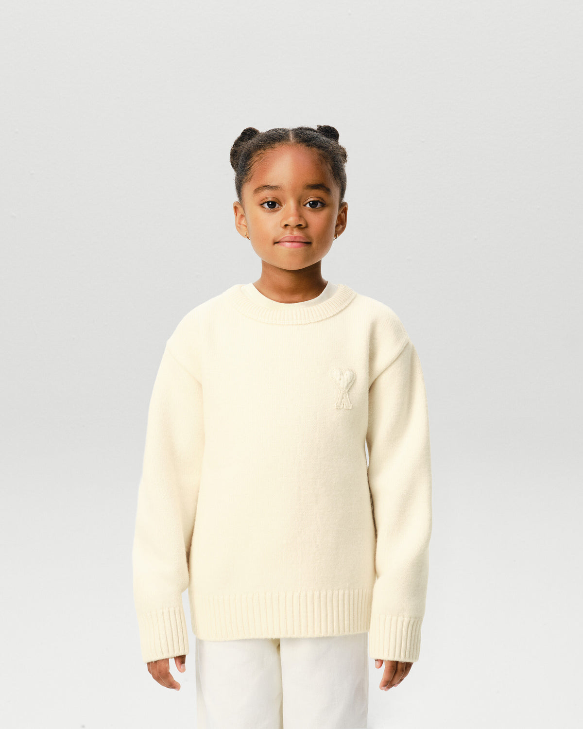 Jersey blanco de lana con parche Ami de Cœur - 6