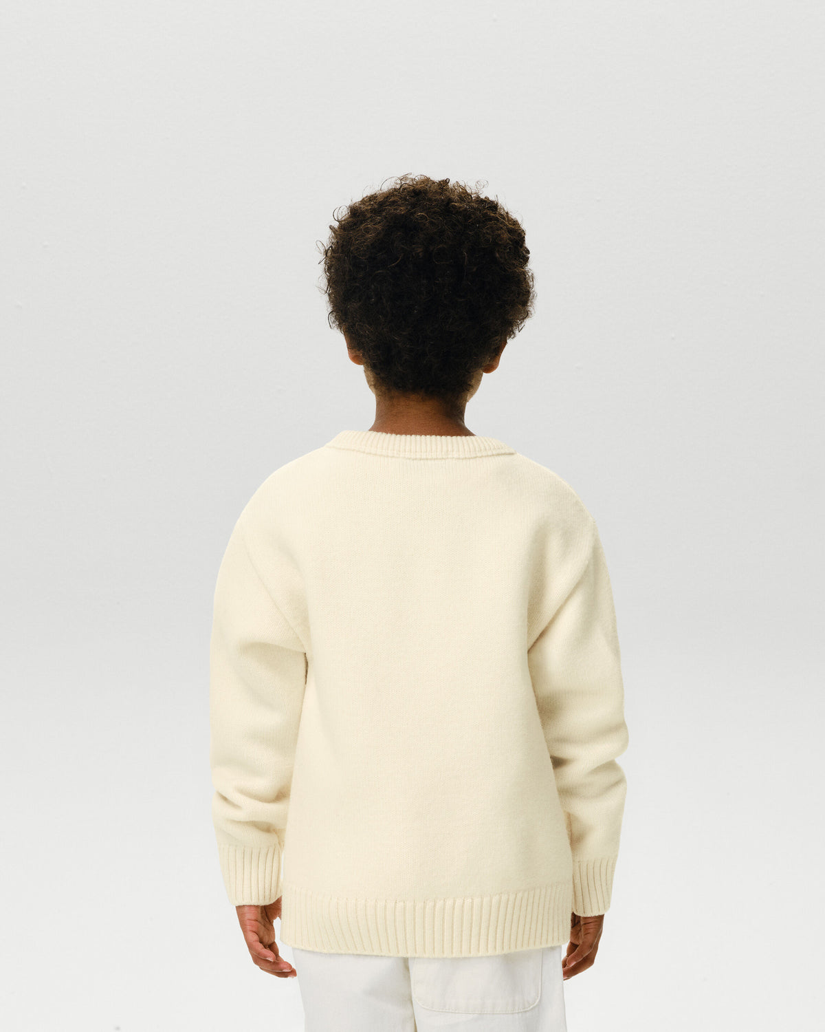 Jersey blanco de lana con parche Ami de Cœur - 4