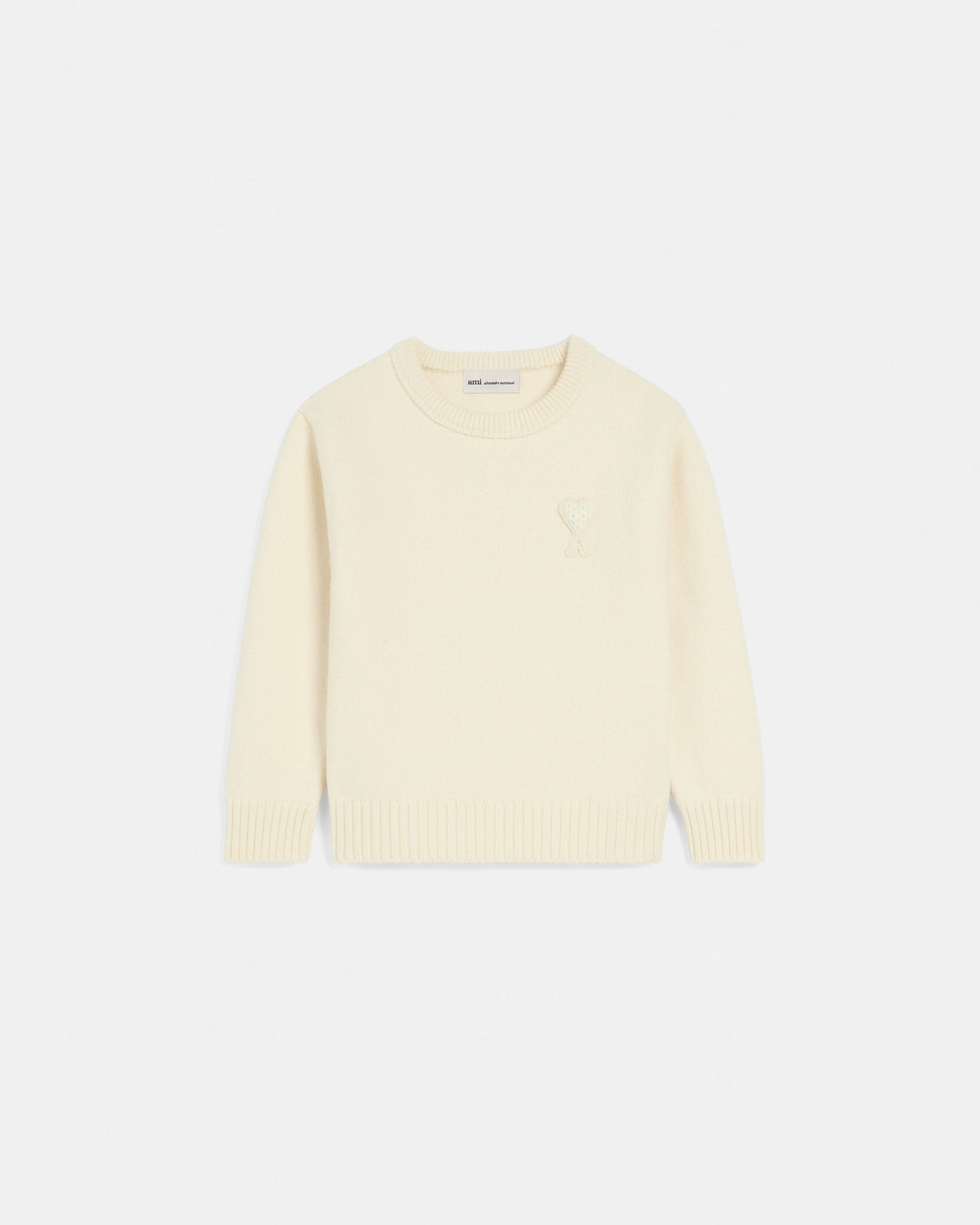 Jersey blanco de lana con parche Ami de Cœur - 5