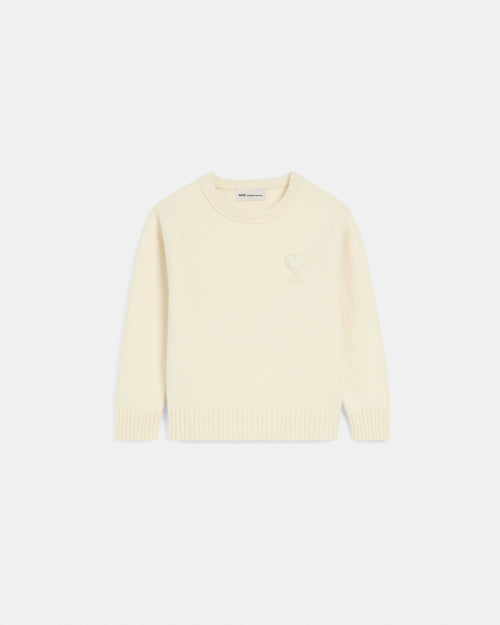 Jersey blanco de lana con parche Ami de Cœur - Mujer - 5 - AMI Paris - Ami Paris