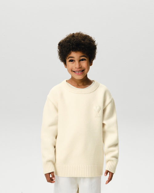 Jersey blanco de lana con parche Ami de Cœur - Hombre - 2 - AMI Paris - Ami Paris