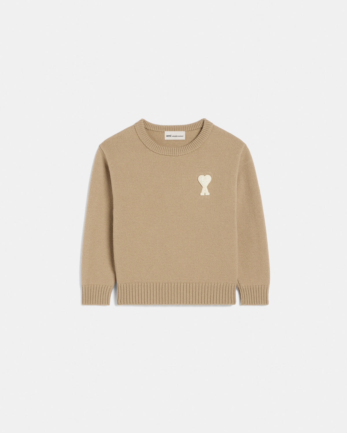 Beige wool sweater with Ami de Coeur patch - 5