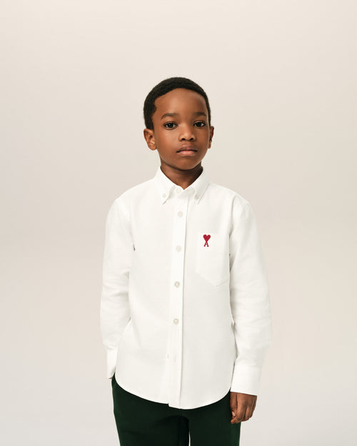 White cotton shirt with Ami de Coeur - 2 - Ami Paris