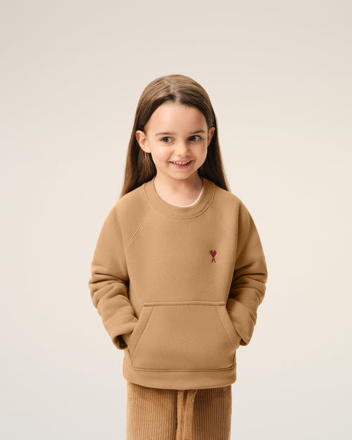 Brown Cotton Ami de Coeur Crewneck Sweatshirt - Man - 3 - AMI Paris - Ami Paris