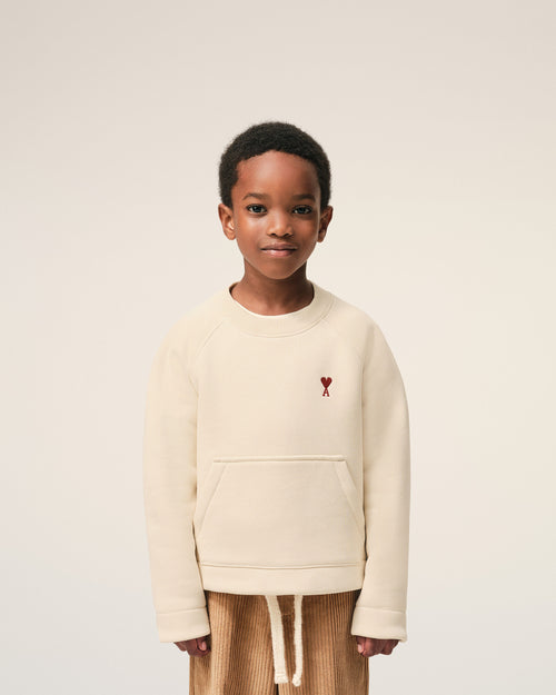 White Cotton Ami de Coeur Crewneck Sweatshirt - 2 - Ami Paris