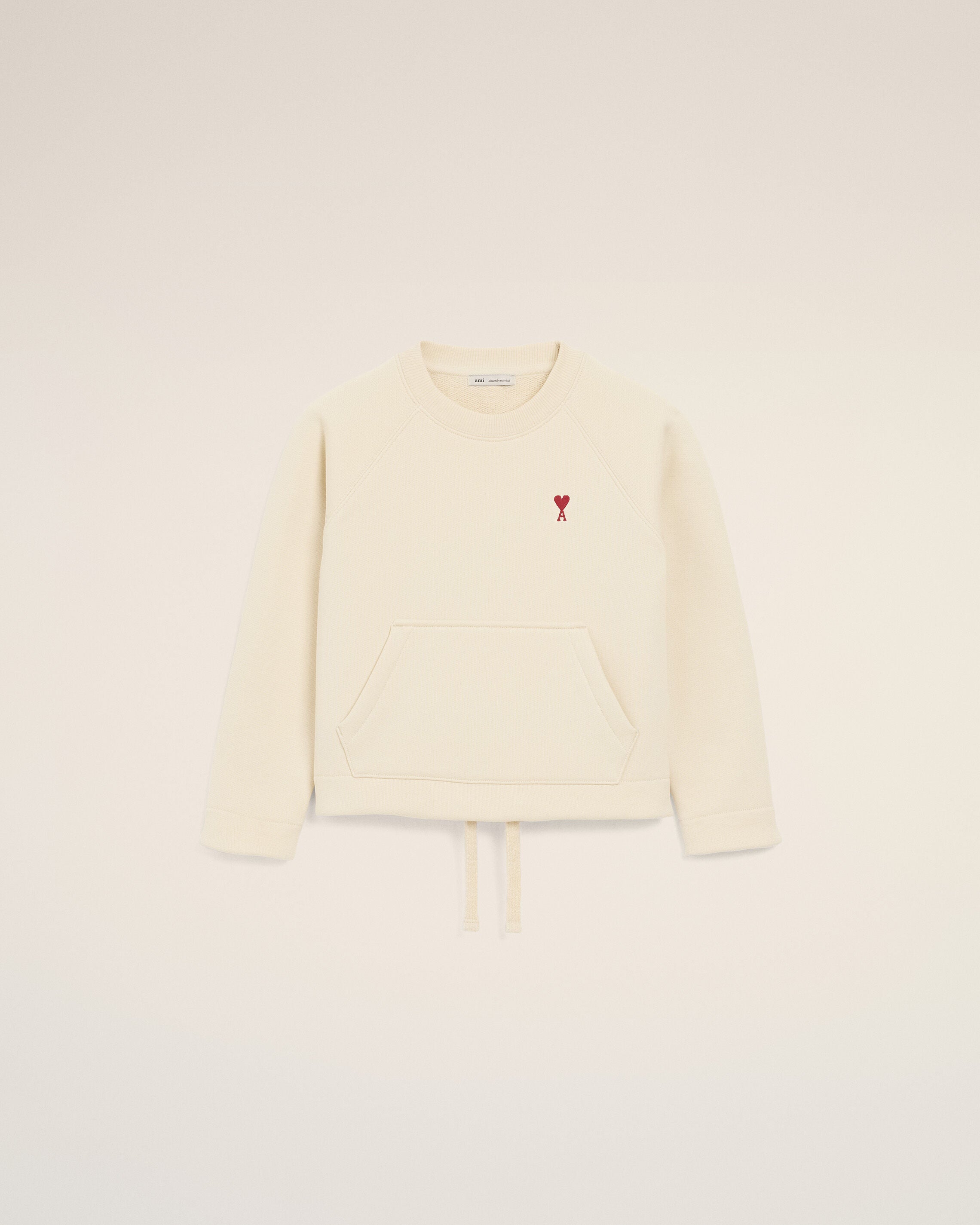 White Cotton Ami de Coeur Crewneck Sweatshirt - 1