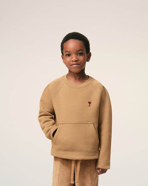 Brown Cotton Ami de Coeur Crewneck Sweatshirt - 10 - Ami Paris