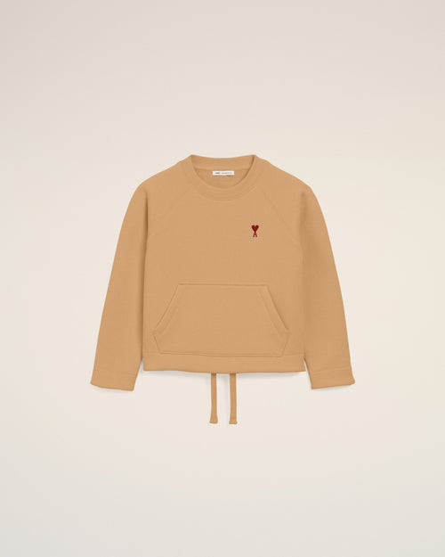 Brown Cotton Ami de Coeur Crewneck Sweatshirt - Woman - 8 - AMI Paris - Ami Paris