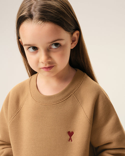 Brown Cotton Ami de Coeur Crewneck Sweatshirt - Woman - 11 - AMI Paris - Ami Paris